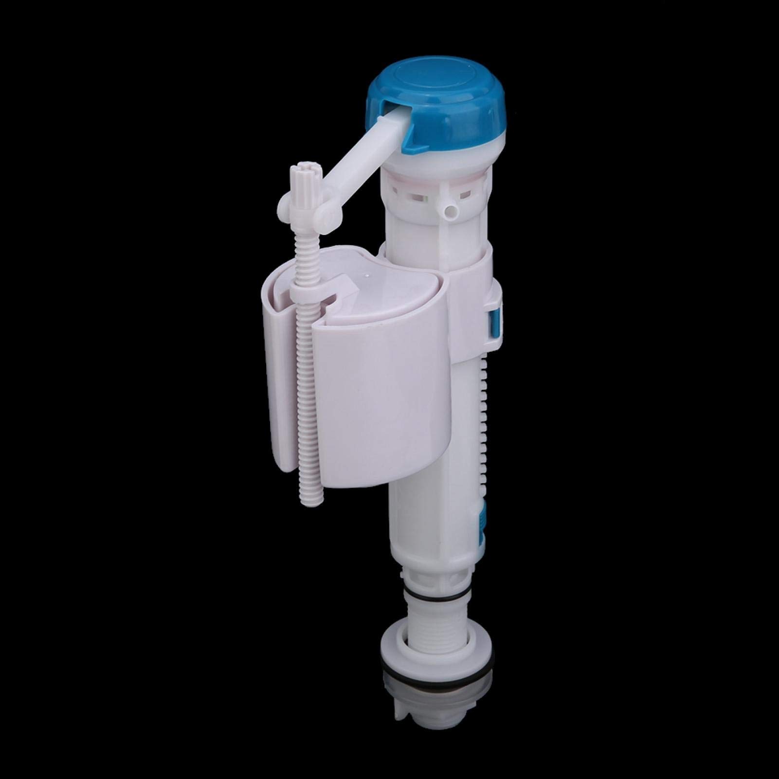 Toilet Inlet Valve, Toilet Push Button Fill Valve Dual Flush Cistern Syphon Bathroom Blue+White UK G1/2(4 points plastic pipe inlet valve)