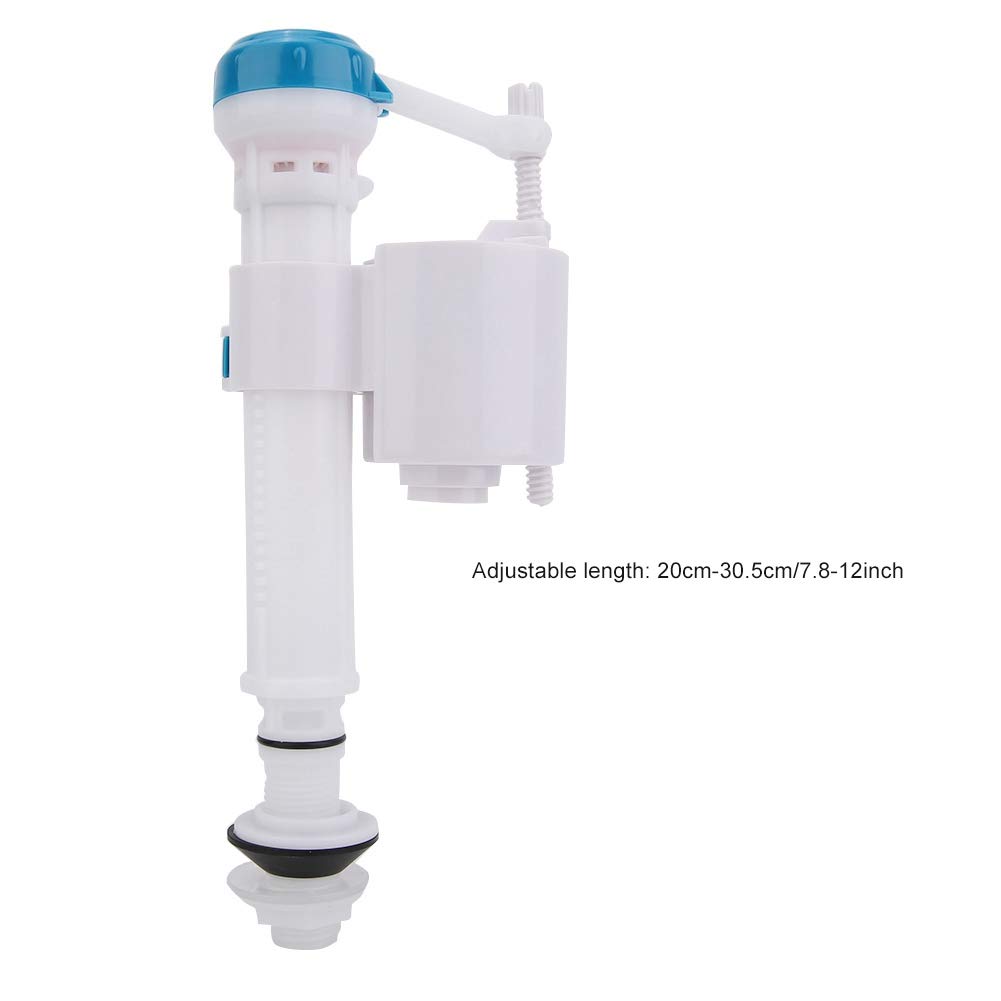 Toilet Inlet Valve, Toilet Push Button Fill Valve Dual Flush Cistern Syphon Bathroom Blue+White UK G1/2(4 points plastic pipe inlet valve)