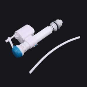 Toilet Inlet Valve, Toilet Push Button Fill Valve Dual Flush Cistern Syphon Bathroom Blue+White UK G1/2(4 points plastic pipe inlet valve)