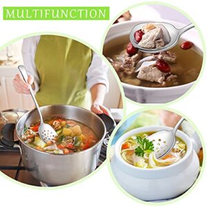 Cunhill 2 Pieces 8.3 Inches Slotted Spoon Stainless Steel Slotted Serving Spoon Cooking Colander Spoon with 16 Holes Strainer Skimmer Cooking Kitchen Utensils for Cooking Baking