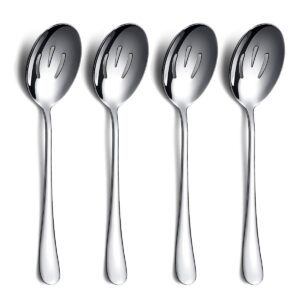 serving spoons 4 pieces, kyraton serving spoons, include slotted serving spoon stainless steel serving utensils, serving set packing of 4