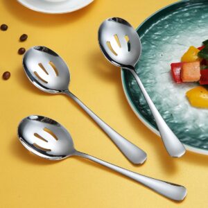 Serving Spoons 4 Pieces, Kyraton Serving Spoons, Include Slotted Serving Spoon Stainless Steel Serving Utensils, Serving Set Packing of 4