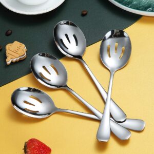 Serving Spoons 4 Pieces, Kyraton Serving Spoons, Include Slotted Serving Spoon Stainless Steel Serving Utensils, Serving Set Packing of 4