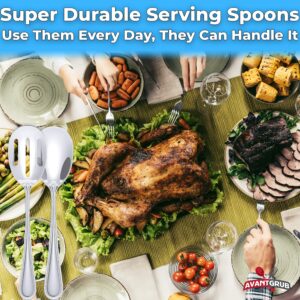 Super Elegant, Heavy Duty Serving Spoon 1 Pc Set. Stainless Steel Slotted Spoons to Serve Pasta and Vegetable. Best Flatware for Buffet and Family Style Dining, Catering, Banquets and Dinner Parties