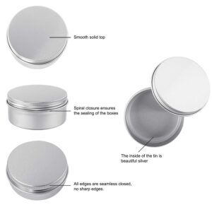 Moretoes 36pcs Tin, 4oz Metal Round Tins, Aluminum Empty Candle Tins with Screw Lid for Salve, Spices or Candles