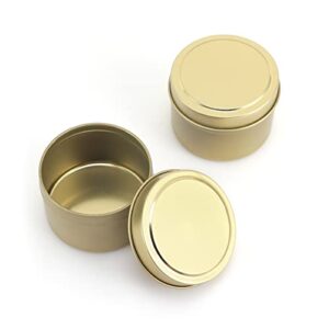 SONVIIBOX 24 Pieces gold Candle Tins 4oz,Candle tin Bulk,candle jars for making candles,Bulk Candle Containers for Candle Making,Storage Jars,DIY Candle Making(Gold)