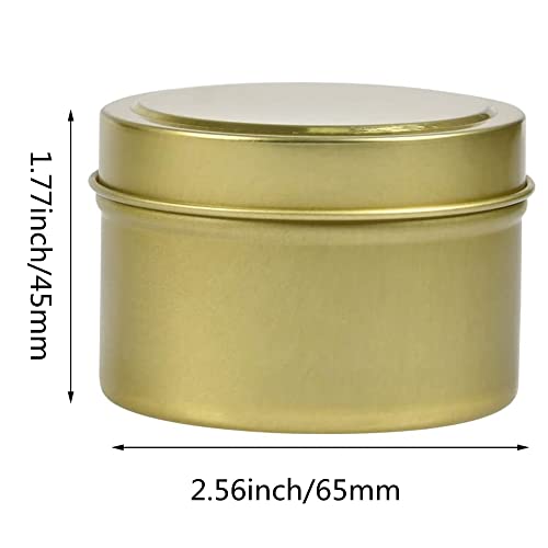 SONVIIBOX 24 Pieces gold Candle Tins 4oz,Candle tin Bulk,candle jars for making candles,Bulk Candle Containers for Candle Making,Storage Jars,DIY Candle Making(Gold)