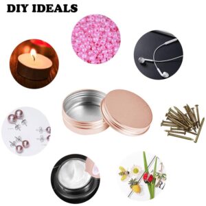 4 oz Aluminum Tin Jar with Screw Cap Refillable Container for Cosmetic, Lip Balm, Cream, Rose Gold 20 Pcs.