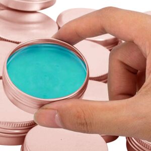 4 oz Aluminum Tin Jar with Screw Cap Refillable Container for Cosmetic, Lip Balm, Cream, Rose Gold 20 Pcs.