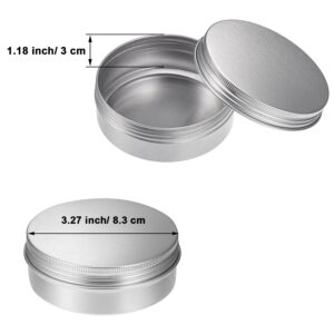 TecUnite 4 oz Aluminum Screw Top Round Steel Cans Aluminum Tin Cans with Screw Lid Screw Lid Containers, 24 Pack