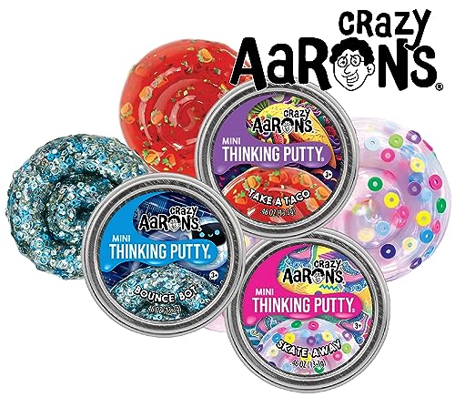 Crazy Aaron's Putty Mini Tins Bounce Bot, Skate Away & Take-A-Taco Gift Set Bundle - 3 Pack (13.3g each)