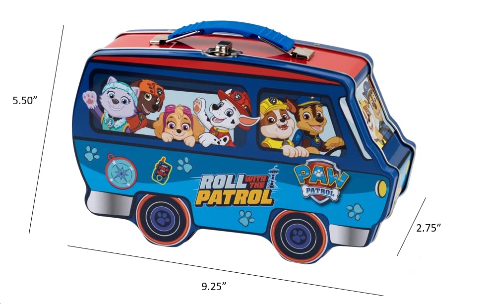 Paw Patrol Van Shaped Tin Carry All, Blue, with Handle Lock and Clasp