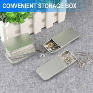 GENHAKON 50 PCS 2.36X1.3X0.43 Inch, Slide Top Tin Containers, Tin Box Container, Storage Boxes with Lid for Small Items, Such as Candy, USB Cable, Pills, Earring, Jewelry Craft, Etc