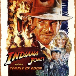 HTINSIGN Indiana Jones and The Temple of Doom Movie Poster Retro Metal Sign for Cafe Bar Pub Office Home Wall Decor Vintage Tin Sign Gift 12 X 8 inch