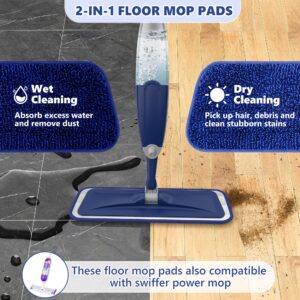 Spray Mops Microfiber Floor Mops for Cleaning, Wet Dry Mop Floor Cleaning Mops with 4 Reusable Washable Mop Pads, Wet Spray Mop Dust Mop Refillable Flat Floor Mop for Hardwood Laminate Tile Floors