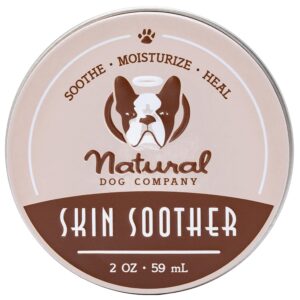 natural dog company skin soother, 2 oz. tin, allergy and itch relief for dogs, dog moisturizer for dry skin, dog lotion, ultimate healing balm, dog rash cream