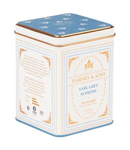 harney & sons earl grey supreme, black tea, 20 sachets