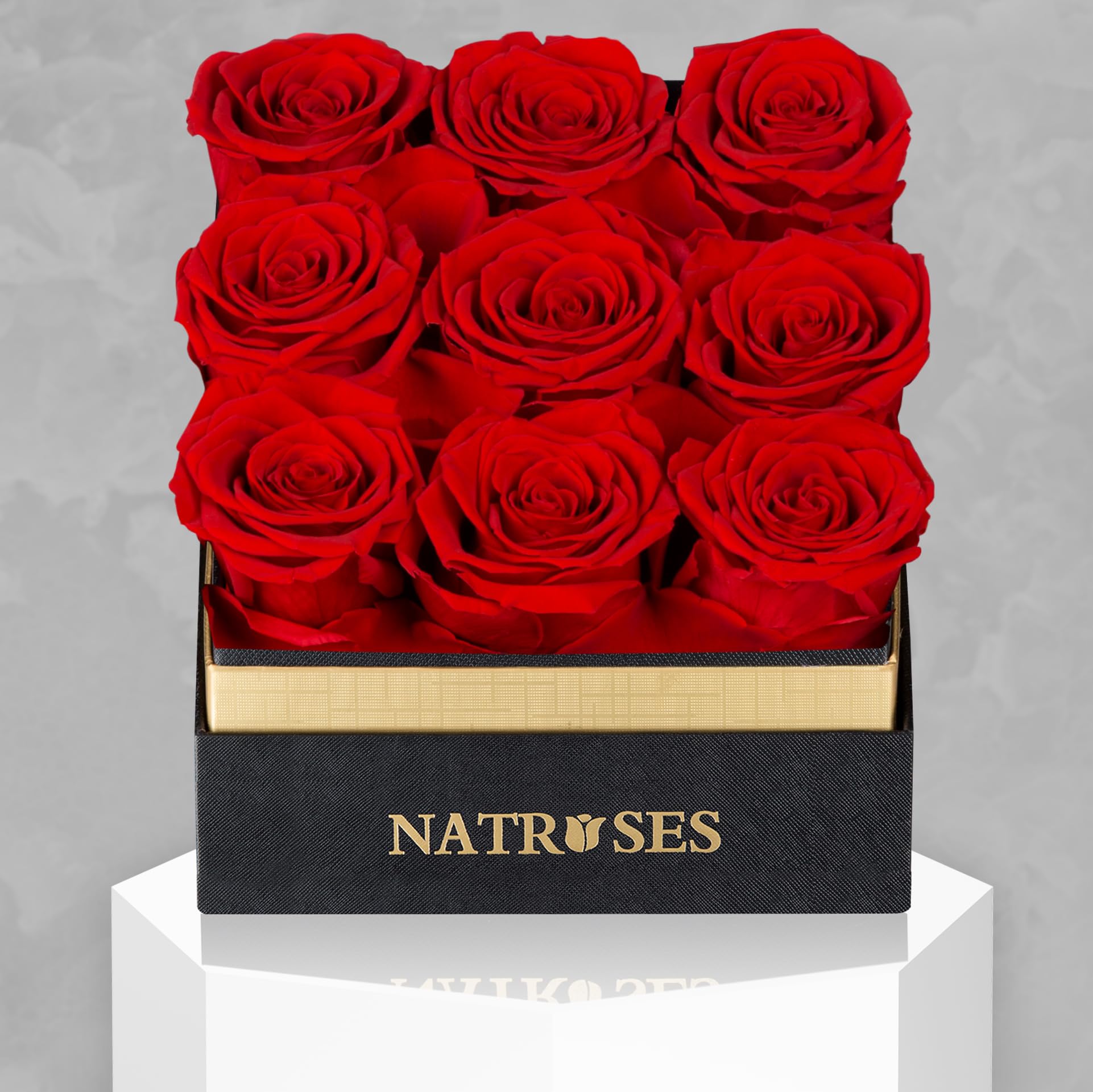 NATROSES Forever Preserved Roses in a Box, 100% Real Roses That Last Up to 3 Years, Flowers for Delivery Prime Birthday, Valentines Day Gifts for Her, Birthday Gifts (Red)