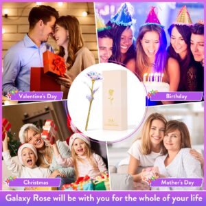 Befinr Rose Gifts for Women Birthday Gifts Colorful Rainbow Enchanted Crystal Flower Gifts for Wife Daughters Sister Friends