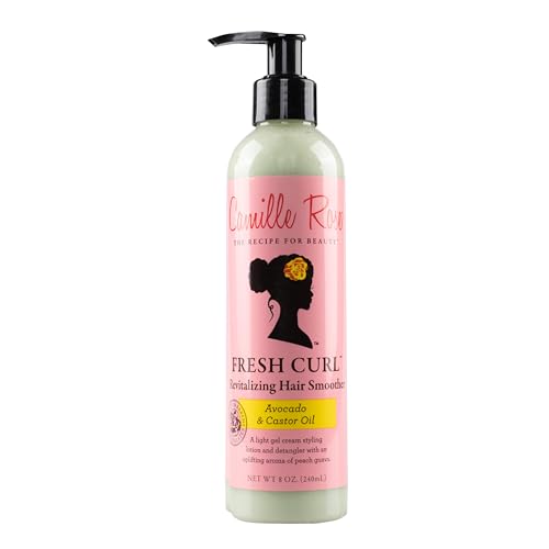 Camille Rose Fresh Curl Hair Styling Lotion & Detangler, with Avocado and Castor Oil, to Moisturize and Promote Hair Growth, for all Hair Types, 8 oz