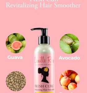 Camille Rose Fresh Curl Hair Styling Lotion & Detangler, with Avocado and Castor Oil, to Moisturize and Promote Hair Growth, for all Hair Types, 8 oz