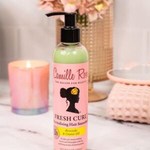 Camille Rose Fresh Curl Hair Styling Lotion & Detangler, with Avocado and Castor Oil, to Moisturize and Promote Hair Growth, for all Hair Types, 8 oz