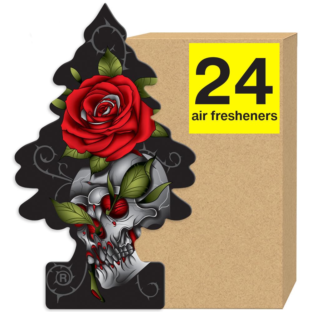 LITTLE TREES Air Fresheners Car Air Freshener. Hanging Tree Provides Long Lasting Scent for Auto or Home. Rose Thorn, 24 Air Fresheners