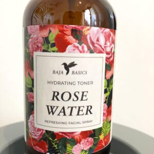 Rose Water Spray Facial Toner by Baja Basics for Skin, Hair and Aromatherapy Large 4oz