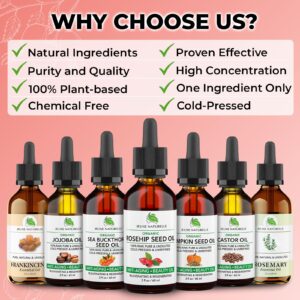 Jeune Naturelle Rosehip Oil Organic, From Fruit & Seeds, Pure, Raw, Virgin, Cold Pressed, Undiluted Body Oil For Skin Care, For Hair Oil, Gua Sha, Cuticle Oil, Face Oil, Organic Rosehip Seed Oil, 2 oz