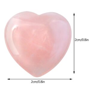 Marrywindix 15 Packs 0.8 Inches Healing Crystal Natural Rose Stone Heart Love Carved Palm Worry Stone Chakra Reiki Balancing