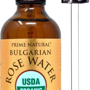 Rose Water Spray 4oz/120ml - USDA Certified Organic - Facial Toner, Hydrating Mist for Face & Hair - Bulgarian, 100% Pure, Natual, Preservative-Free, Moisturizer from Fresh Rose Petals