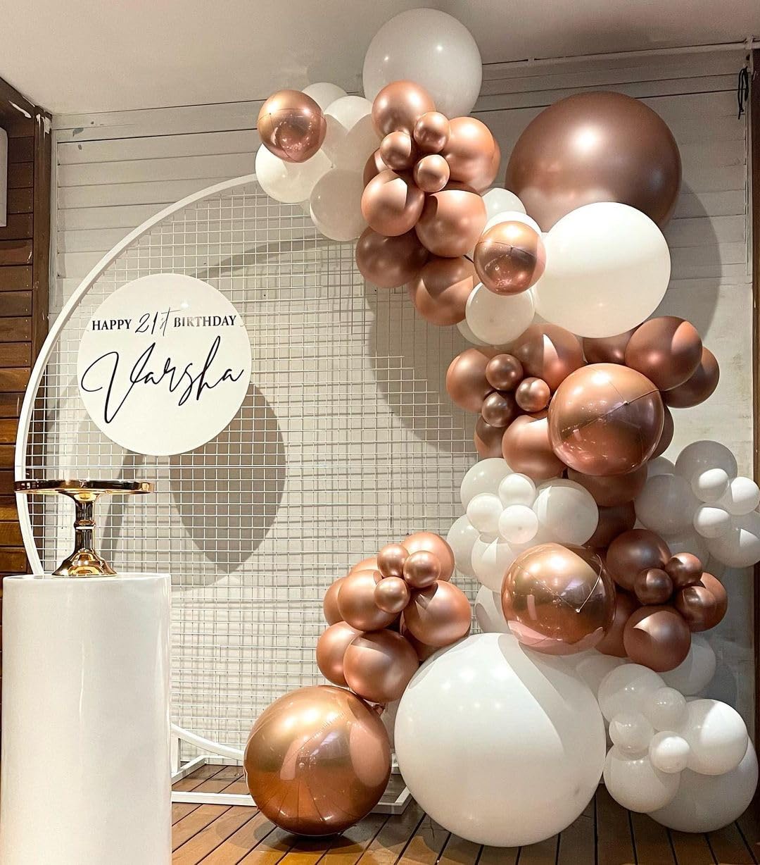 Bezente Rose Gold Metallic Chrome Balloons, 100 Pack 12 inch Rose Gold Latex Round Helium Balloons for Wedding Anniversary Baby Shower Birthday Party Decorations