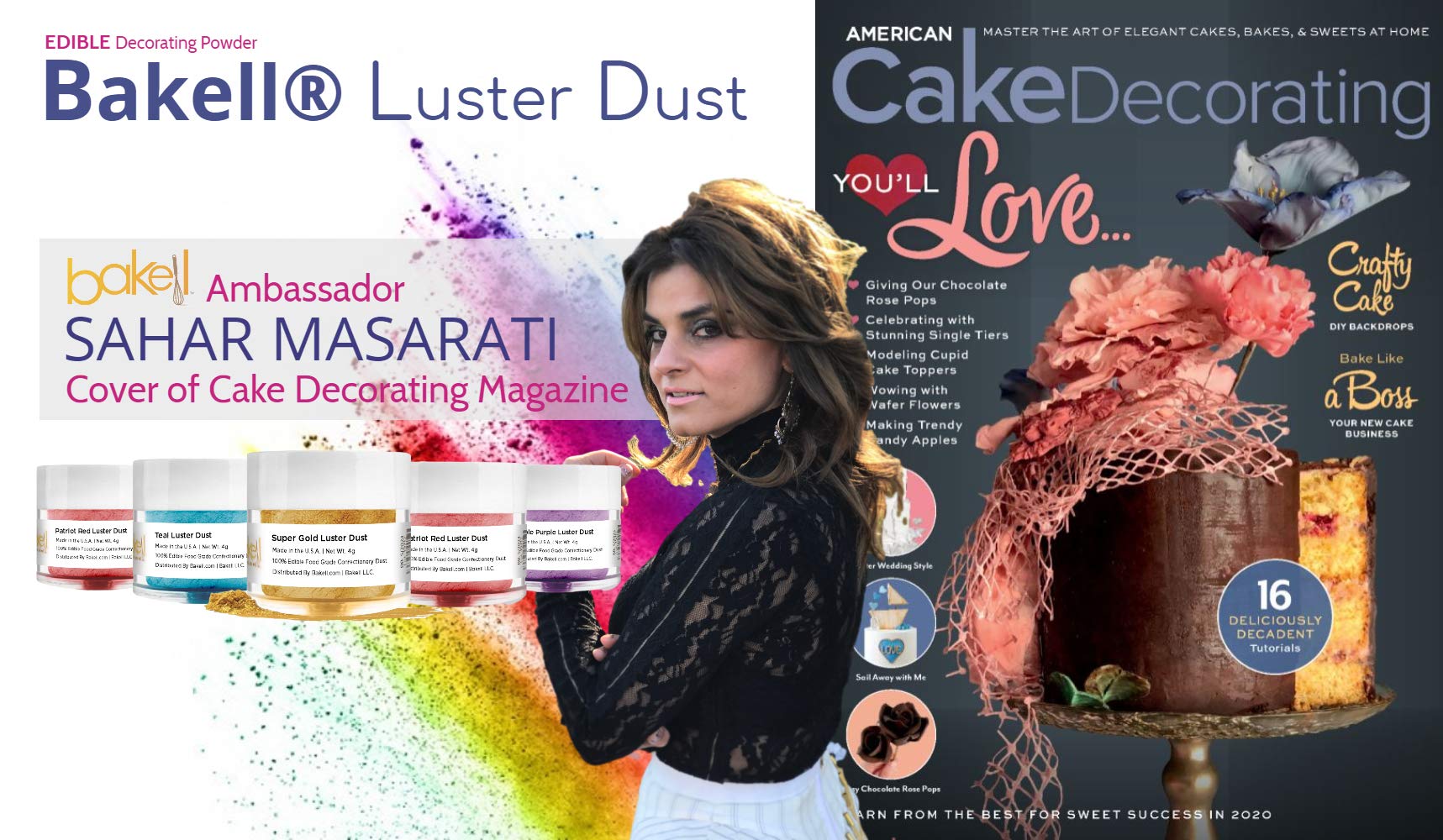 BAKELL Edible Luster Dust & Paint | Rose Gold LUSTER DUST Edible Powder | KOSHER Certified | Halal Certified Paint, Powder & Dust | 100% Edible & Food Grade| Cakes, Vegan Paint & Dust (Rose Gold)