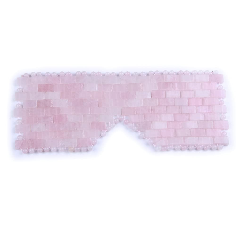 Natural Gemstone Jade Sleep Mask, Rose Quartz Eye Mask, Anti-Aging Hot or Cold Using Stone Eye Mask