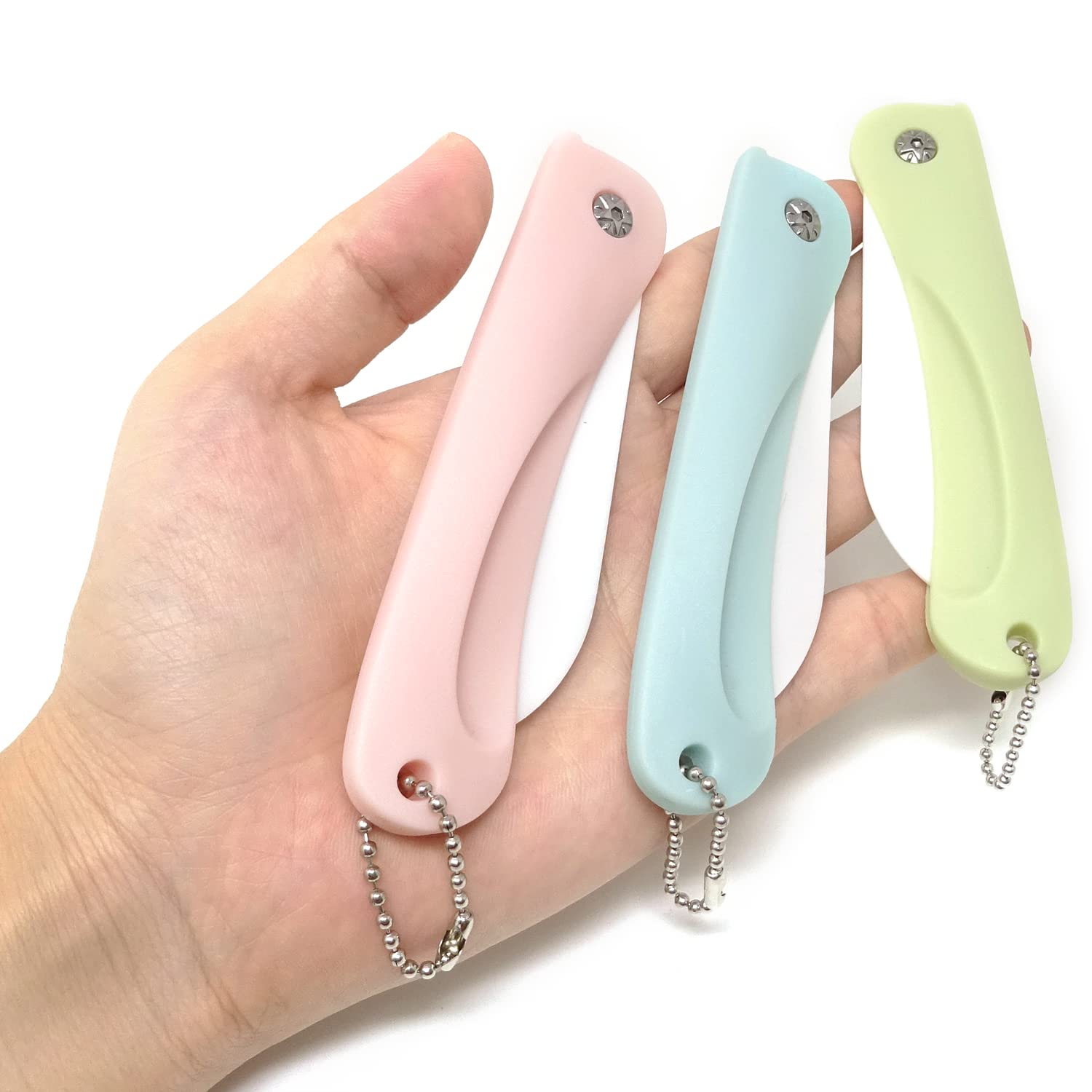 Honbay 3PCS Ceramic Folding Knife Handy Fruit Knife for Travel, Picnic, Camping, etc