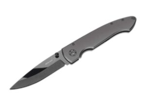 boker plus 01bo035 anti-mc folding knife with 3-1/4 in. straight edge blade, titanium, black, one size