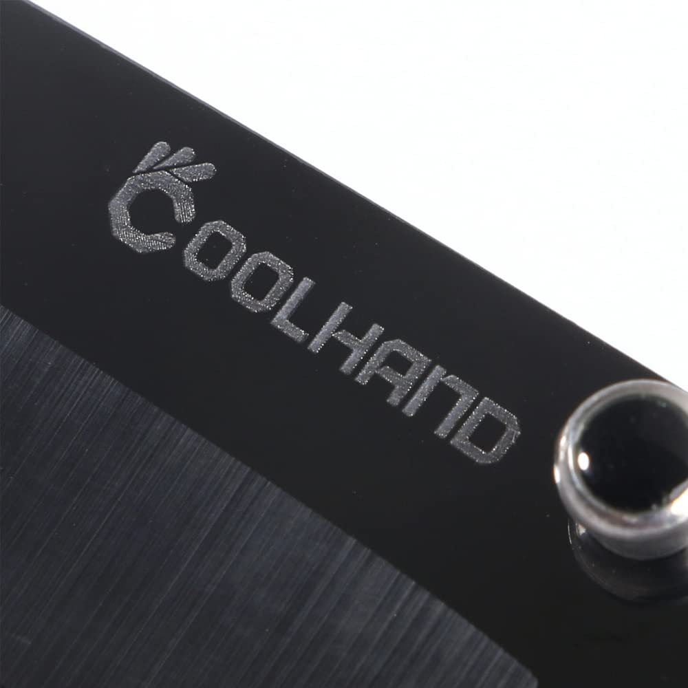 Cool Hand 3.75'' Carbon Fiber Scale Folding Pocket Knife w/ 2.75'' Polished Black Ceramic Blade, Frame Lock, Black Liner