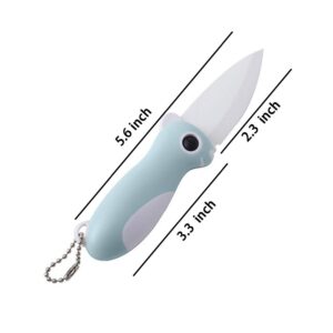 Hidoer 3 PACK Ceramic Paring Knife, Pocket Knife Folding Knife, Super Sharp Blade only 2.3 inch, Fruit Peeling Vegetable Cutting, Easy-to-Carry (3 Color)