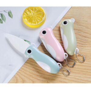 Hidoer 3 PACK Ceramic Paring Knife, Pocket Knife Folding Knife, Super Sharp Blade only 2.3 inch, Fruit Peeling Vegetable Cutting, Easy-to-Carry (3 Color)