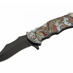 SZCO Supplies 8” Meiji Dragon Assisted Open EDC Folding Knife With Pocket Clip