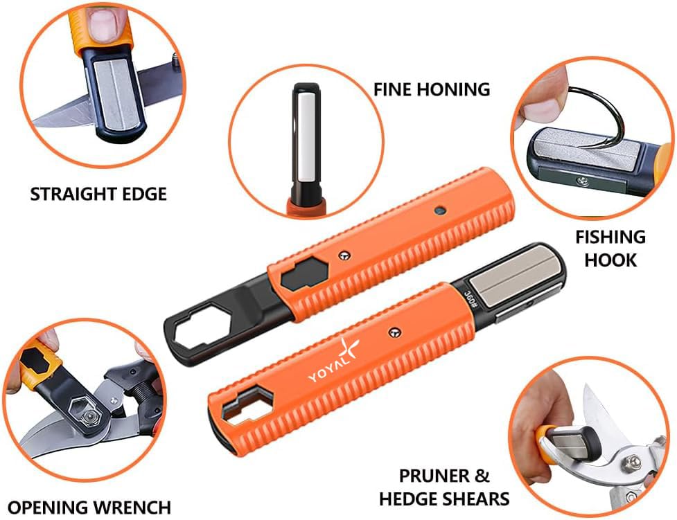 Multi Garden Tool Blade Sharpener - For Sharpening Lawn Mower Blades, Garden Pruners, Axe, Machete, Hedge Shears, Scissors, Hatchets, Pocket Knife Sharpener, speedy sharp sharpener