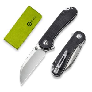 CIVIVI Pocket Knife - Elementum Folding Knife with 2.97'' Nitro-V Wharncliffe Blade G10 Handle, Ideal for Outdoor EDC Gift C18062AF-1