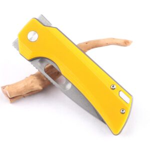 JEABROTHER outdoor folding pocket knife, with 2.6 inch 14C28N blade, G10 handle, steel clip, EDC overturning utility knife, used for hunting, camping, hiking and fishing