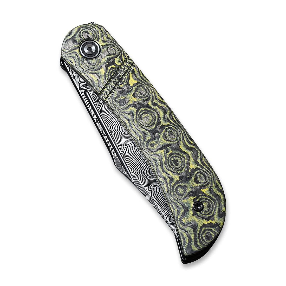 CIVIVI Appalachian Drifter Slip Joint Folding Knife, Non-Locking Pocket Knife with 2.96 inch Black Hand Rubbed Damascus Blade, Good for Camping Hunting EDC C2015DS-3