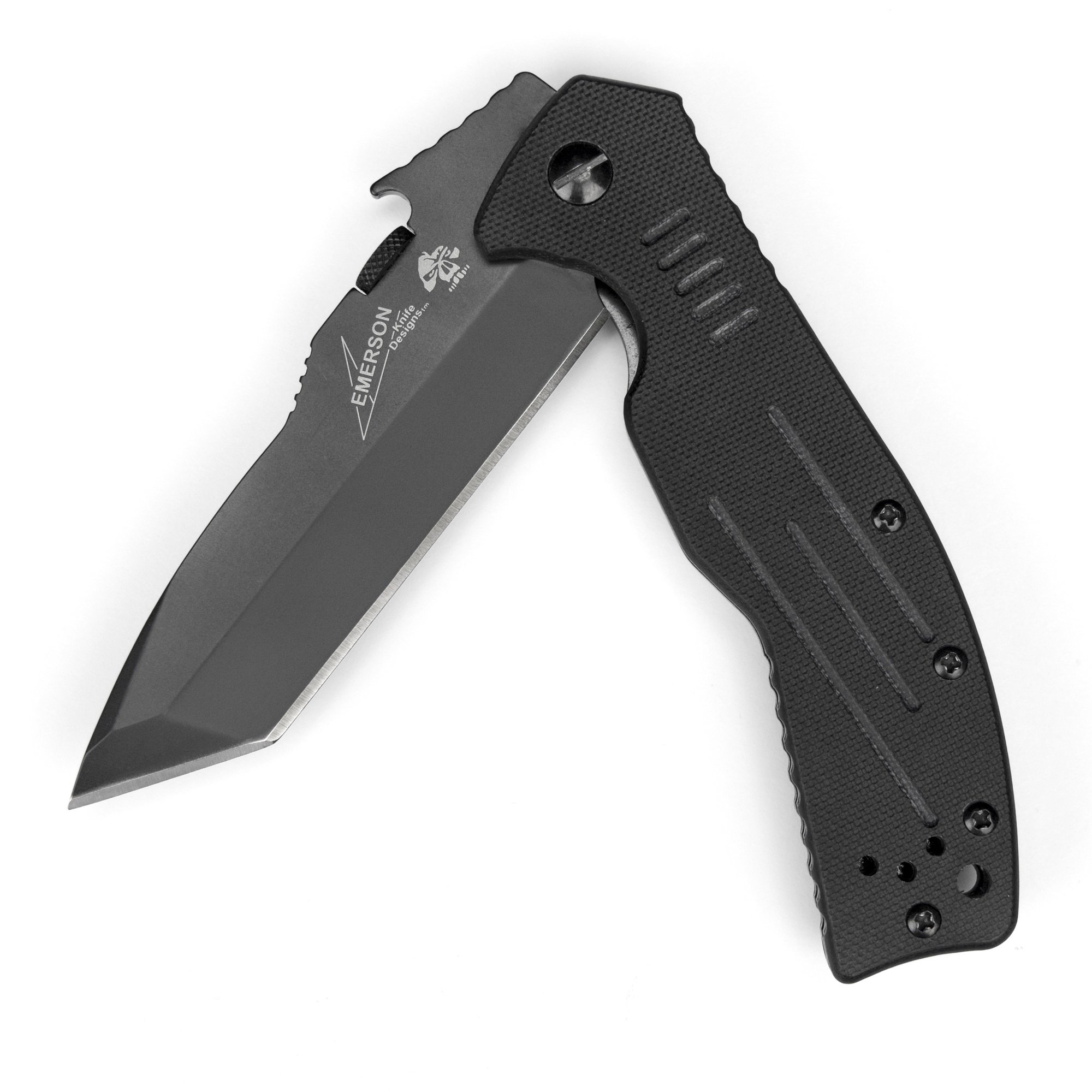 Kershaw Emerson CQC-8K Tactical Folding Pocket Knife, Large 3.5 inch Tanto Blade, G10 Handle, 5.3 oz, 6044TBLK, Black