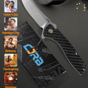 CJRB Cleaver Folding Knives Pocket Knife AR-RPM9 Steel Blade Carbon fiber Handle J1915 Kicker