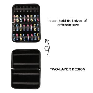 Knife Display Case, Pocket Knife Case with 32 Slots, Folding Knife Holder, Small Knife Storage Organizer, Knives Roll Collection Pouch Carrier Bag for Survival Tactical Outdoor for EDC Mini Knife