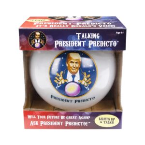 talking president predicto - donald trump fortune teller ball - lights up & talks - ask yes or no question & trump speaks the answer - like a next generation magic 8 ball – unique funny gifts for men