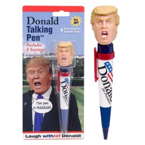 talking donald trump pen – collectible edition - 8 sayings in his real voice - donald trump gifts for men - fun stocking stuffers - great republican gifts for fathers - funny gifts for dad