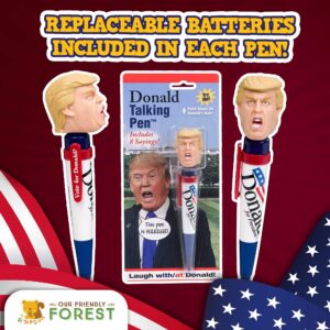 Talking Donald Trump Pen – Collectible Edition - 8 Sayings in His Real Voice - Donald Trump Gifts for Men - Fun Stocking Stuffers - Great Republican Gifts for Fathers - Funny Gifts for Dad